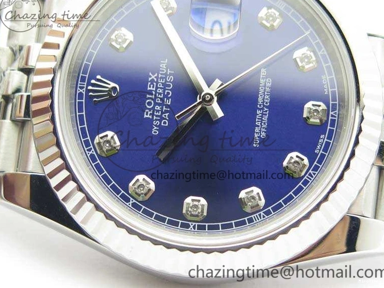 MiroTime 0325 SoftTouch DateJust 228238 SS Noob 1:1 Best Edition Blue Dial Diamond On Jubilee Bracelet A 3498